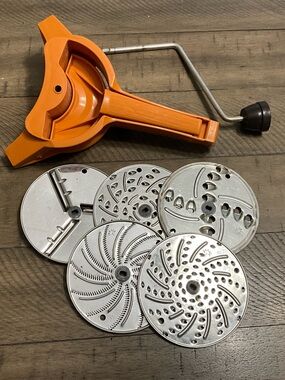 Mouli Julienne 445  Orange Rotary  Shredder Slicer Salad Maker